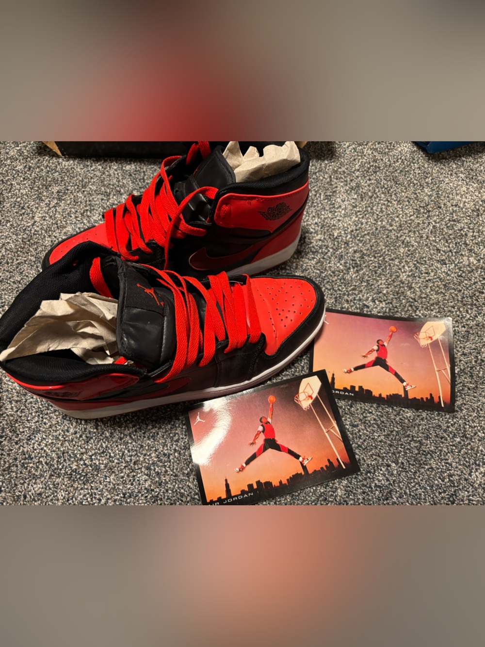 Nike Red and Black High-Top Basketball Sneakers